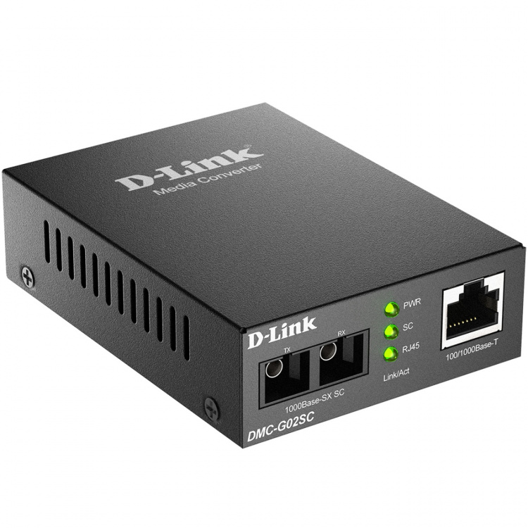 D-Link DMC-G02SC 100/1000Base-t to 1000Base-SX SC Multi-mode Media Converter 550m
