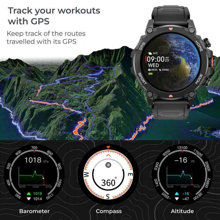 KSIX Smartklocka Explorer GPS - Svart KSIX Smartklocka Explorer GPS - Svart