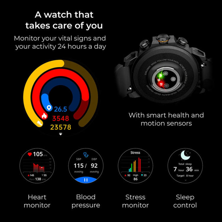 KSIX Smartklocka Explorer GPS - Svart KSIX Smartklocka Explorer GPS - Svart