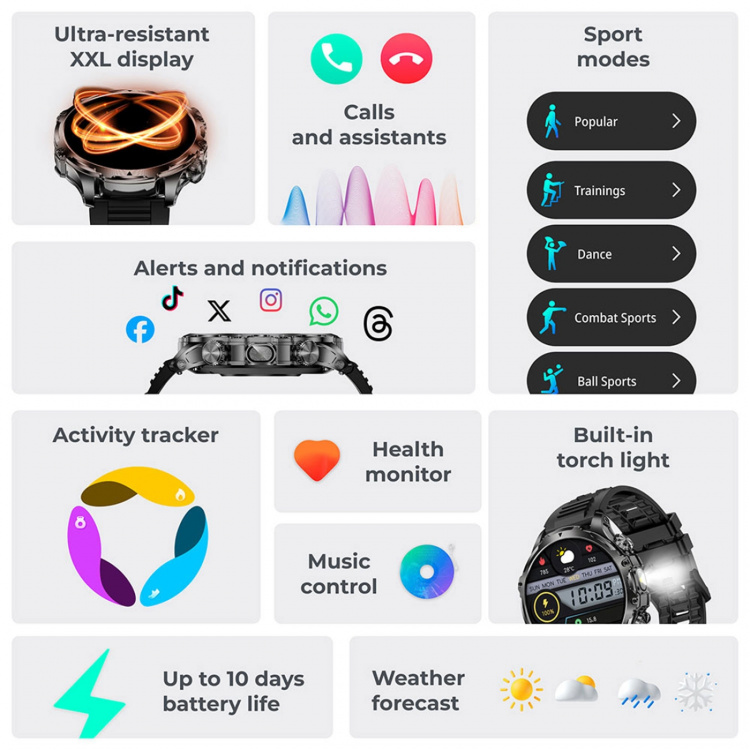 KSIX Smartklocka Venture - Svart