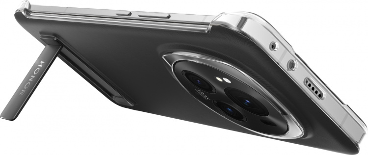 Honor Magic6 Pro beskyttelsesveske med stativ, svart