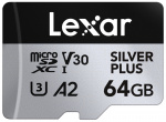 Lexar microSDXC Professional SILVER Plus UHS-I/U3/A2/4K R205/W100 (V30) - 64 GB