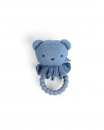 Smallstuff Rangle, bjørneansikt på silikonring, blå - (40008-91)