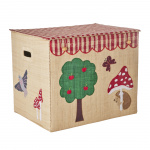 RICE Raffia-oppbevaringsboks med Happy Forest-tema - Extra Large