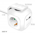 LogiLink Power Cube Multi-grenuttag + USB-A/USB-C PD 20W