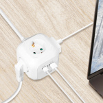 LogiLink Power Cube Multi-grenuttag + USB-A/USB-C PD 20W