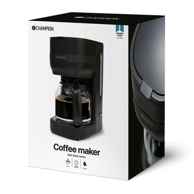 Champion Kaffebryggare 12-koppar/1,5L KB300 Mattsvart Champion Kaffebryggare 12-koppar/1,5L KB300 Mattsvart