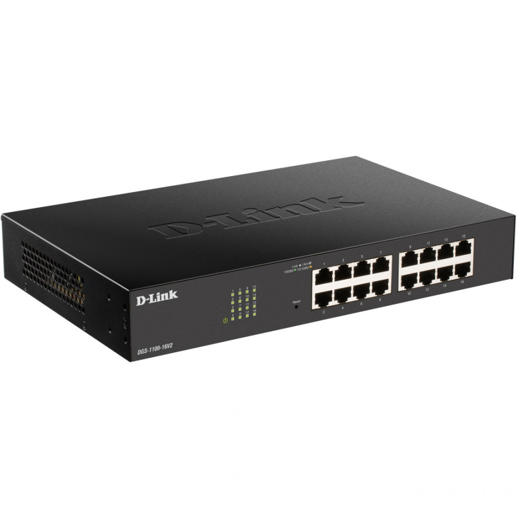D-Link DGS-1100-16V2 16-port Smart Administrerbar Gigabit-Switch D-Link DGS-1100-16V2 16-port Smart Administrerbar Gigabit-Switch