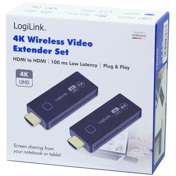 LogiLink Trådlös HDMI-överföring HDMI till HDMI-kit 1till1 4K@60Hz
