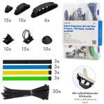 LogiLink Kabelhanteringsset med 8 artiklar 128 delar Blandade färger