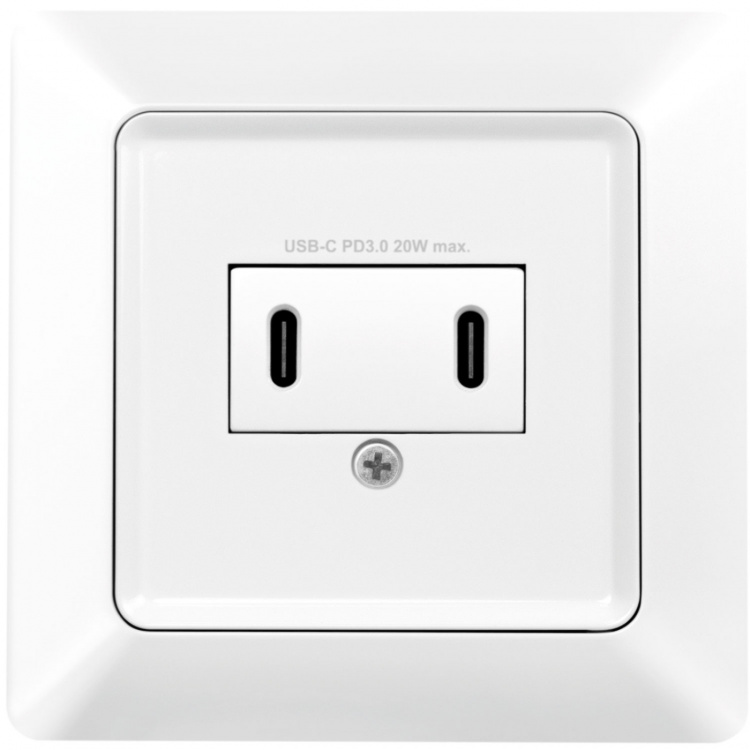 LogiLink Vägguttag med 2xUSB-C PD 25W