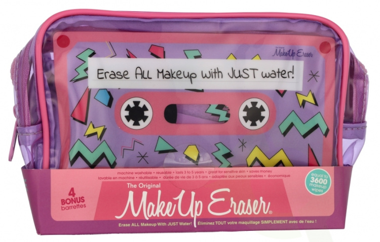 Makeup Eraser The Nineties Set 6 piece Eraser/4 Hair Clips/Pouch