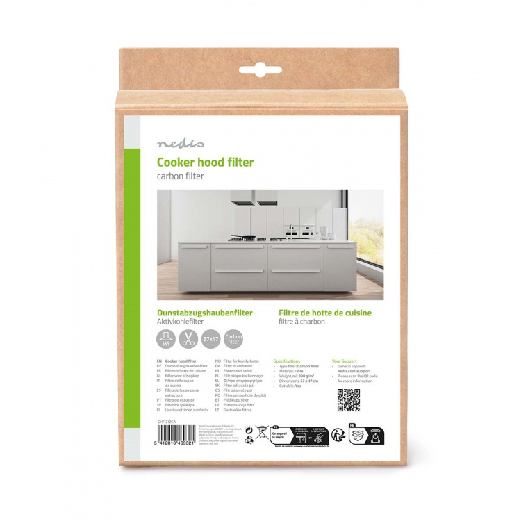 Nedis Avtrekksvifte kullfilter | Kompatibel med: Universell | Skjærbar