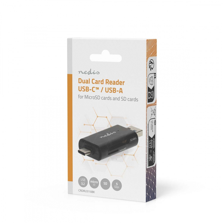 Nedis Kortleser | microSD (TF) / microSDHC (TF) / microSDXC (TF) / SD / SDHC / SDXC | USB 3.2 Gen1