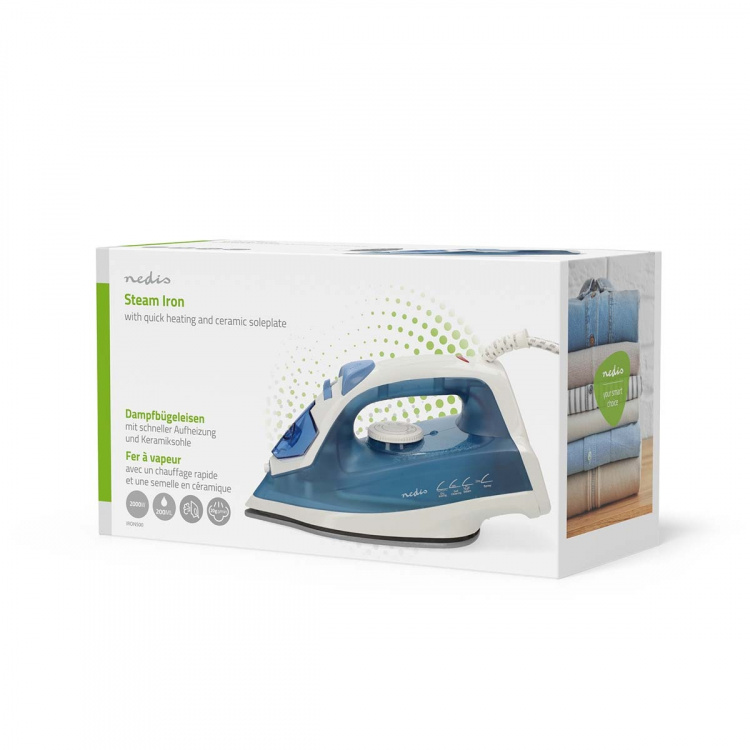 Nedis Steam Iron | 2000 W | 20 g/m | Steam shot | Keramisk | 0.20 l