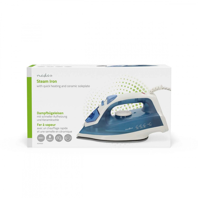Nedis Steam Iron | 2000 W | 20 g/m | Steam shot | Keramisk | 0.20 l