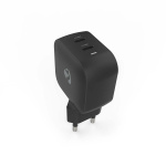 Nedis vegg lader | 45 W | GaN | PD3.0 | Hurtigladefunksjon | 2.25 A / 3.0 A | Antall utganger: 2 | 2x USB-C™ | Automatisk Spenning Utvalg | Sort