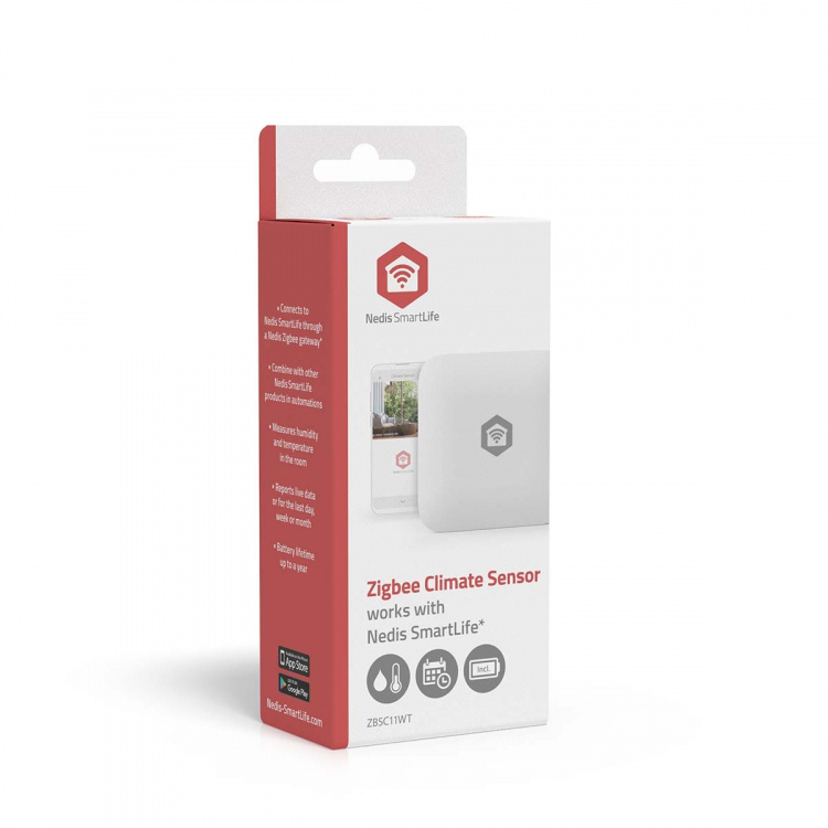 Nedis SmartLife Klimasensor | Zigbee 3.0 | Batteri drevet | Android™ / IOS | Hvit