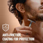 King C. Gillette Dubbeleggad Säkerhetshyvel + 5st rakblad