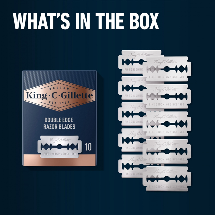 King C. Gillette Dubbeleggad Säkerhetsrakblad 10 st King C. Gillette Dubbeleggad Säkerhetsrakblad 10 st