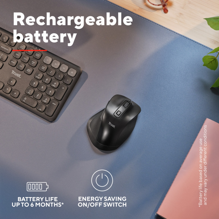 Trust Fyda Trådlös mus Bluetooth / RF 2,4 GHz