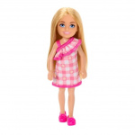 Barbie Chelsea Doll, liten dukke - rutete kjole med blondt hår og blå øyne (HXM95) Barbie Chelsea Doll, liten dukke - rutete kjole med blondt hår og blå øyne (HXM95)