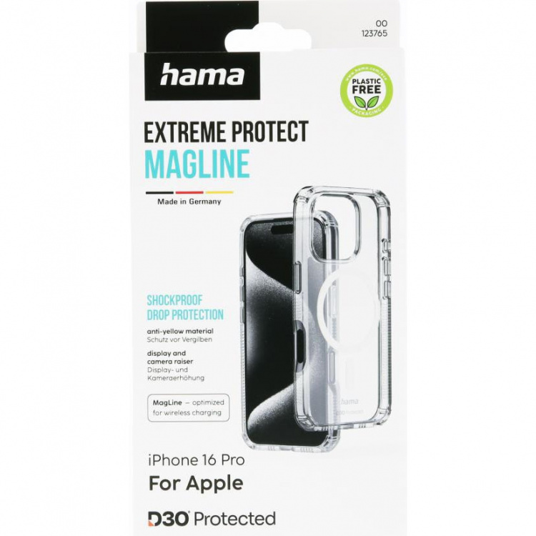 Hama Mobildeksel Extreme Protect iPhone 16 Pro MagCase Transparent