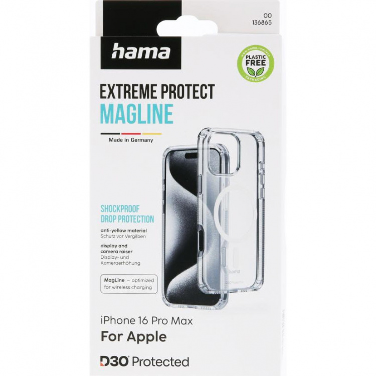 Hama Mobildeksel Extreme Protect iPhone 16 Pro Max MagCase Transparent
