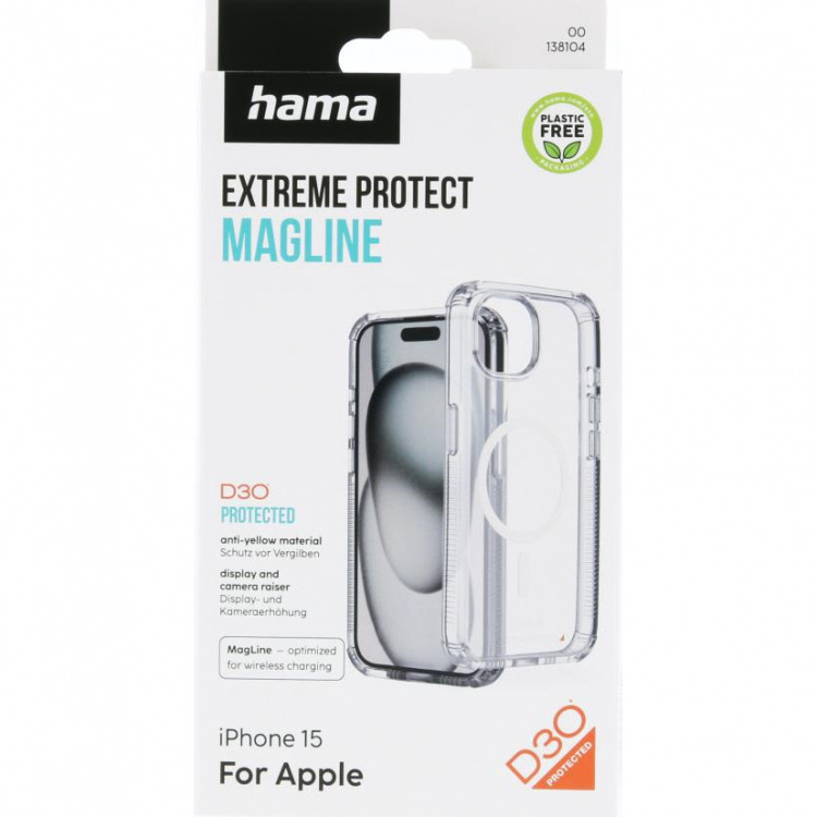 Hama Mobildeksel Extreme Protect iPhone 15 MagCase Transparent Hama Mobildeksel Extreme Protect iPhone 15 MagCase Transparent