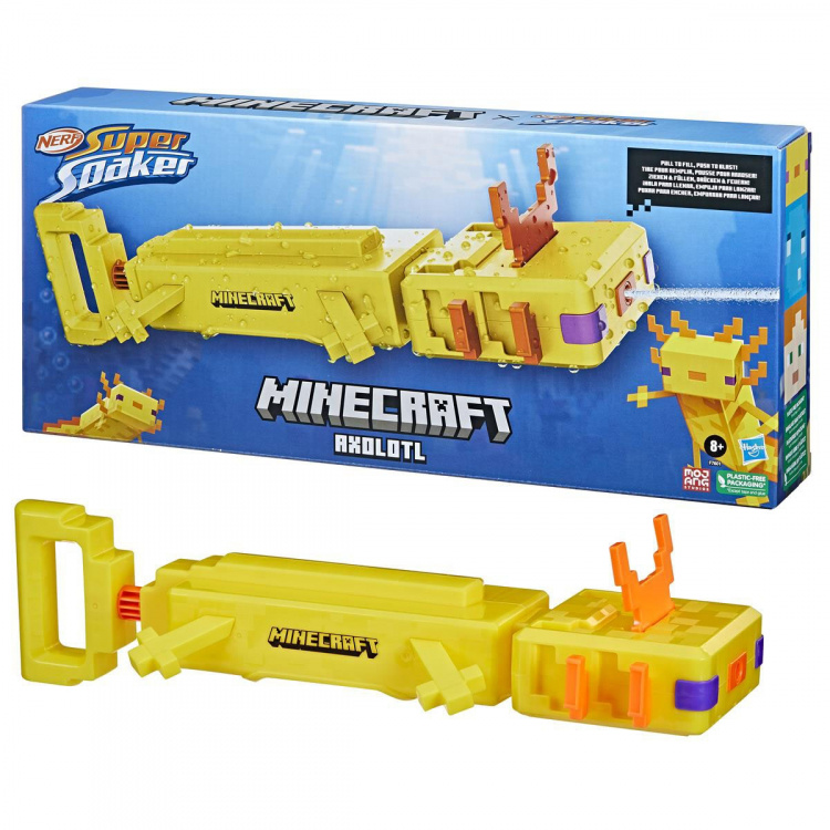 Nerf Super Soaker Minecraft Aksolotl
