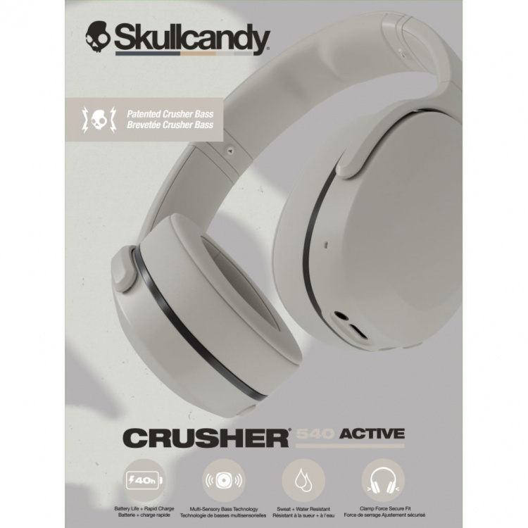 Skullcandy Hodetelefon Crusher 540 Active Over-Ear Grey Concrete