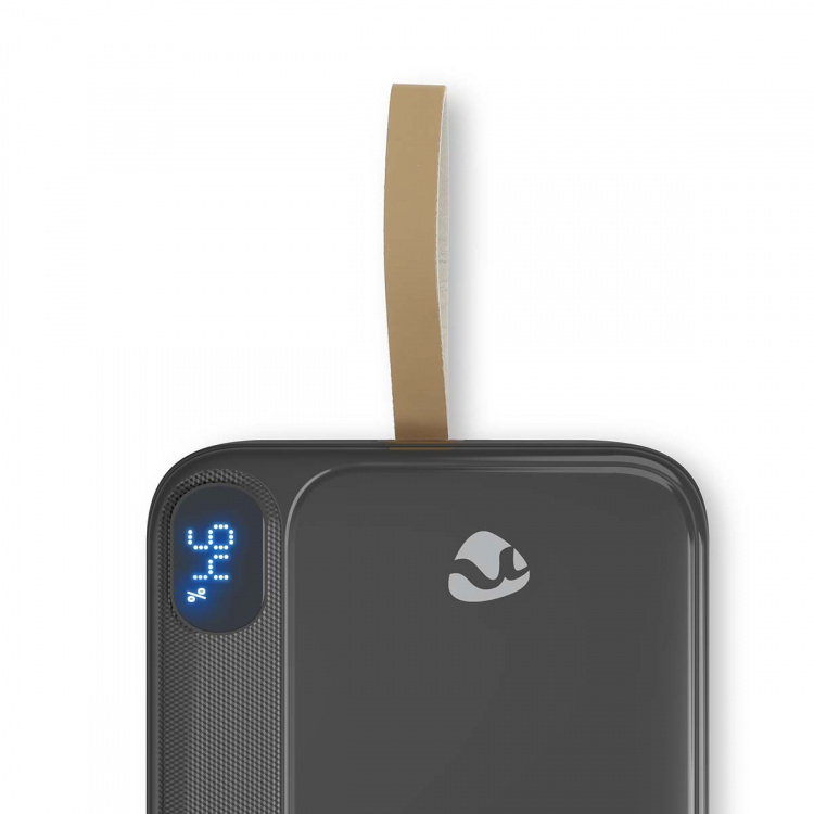 Nedis Power Bank | 30000 mAh | 1.5 / 1.67 / 2.0 / 2.22 / 3.0 A | Antall utganger: 3 | Utgangstilkobling: 1x USB-C™ / 2x USB-A | Inngangstilkobling: 1x USB-C™ | PD3.0 20W | Lithium-Polymer | Display