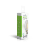 Nedis LED lyspære E14 | Lyshvit | 2.2 W | 470 lm | 2700 K | Varm Hvit | Retro Style | 1 stk. | Klart