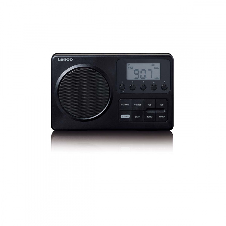 Lenco MPR-035BK Kompakt bærbar FM-radio med LCD-skjerm Svart
