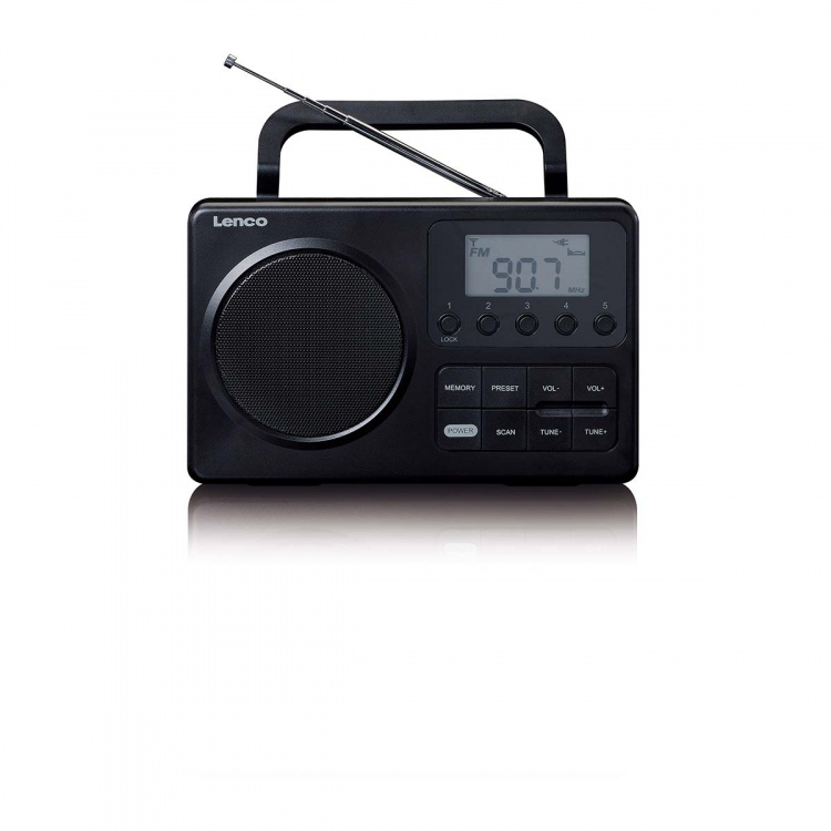 Lenco MPR-035BK Kompakt bærbar FM-radio med LCD-skjerm Svart