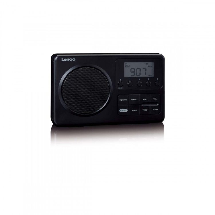 Lenco MPR-035BK Kompakt bærbar FM-radio med LCD-skjerm Svart