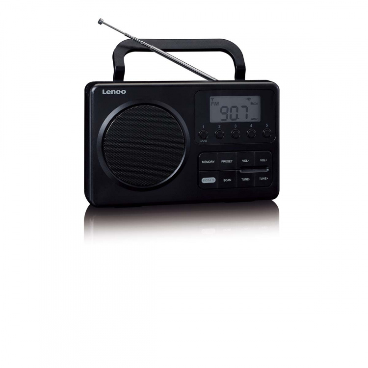 Lenco MPR-035BK Kompakt bærbar FM-radio med LCD-skjerm Svart