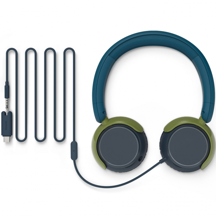 Philips Hörlurar On-Ear Barn Volymbegränsning 85dB Kabel Blågrön kristall