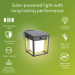 Philips Blaise Vägglampa Solcell LED 250/20lm Svart