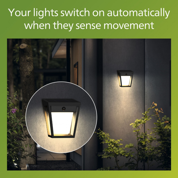 Philips Nissa Vägglampa Solcell LED 250/20lm Svart