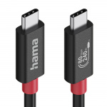Hama Kabel USB-C USB 4.0 Gen4 80 Gbit/S 240W 1.0M Svart