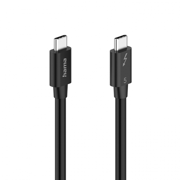 Hama Kabel USB-C Thunderbolt 5 80 Gbit/S Ultra-Hd 8K 1.0M Svart
