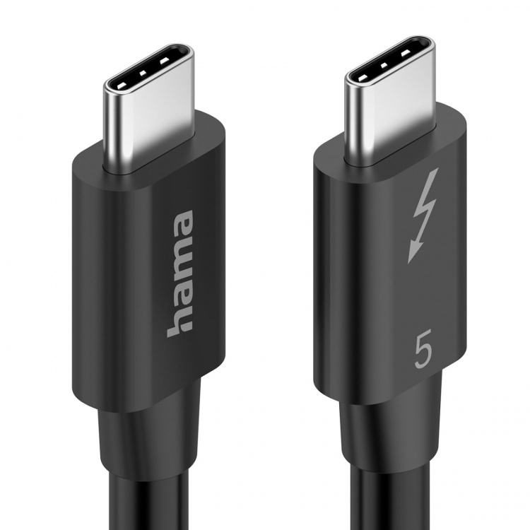 Hama Kabel USB-C Thunderbolt 5 80 Gbit/S Ultra-Hd 8K 1.0M Svart