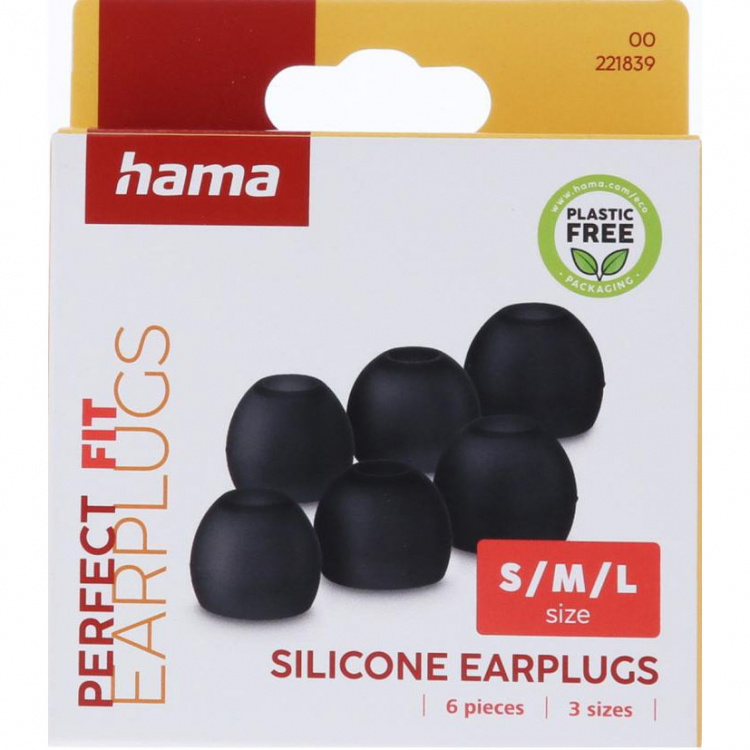 Hama Erstatnings Øreputer Silicone 6-Pack Svart Hama Erstatnings Øreputer Silicone 6-Pack Svart