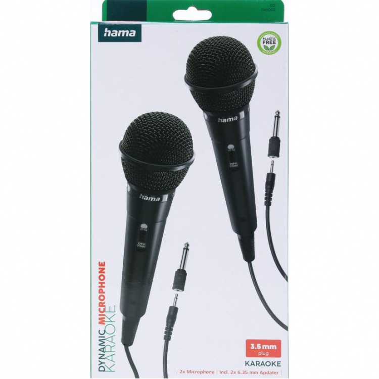 Hama Mikrofon Karaoke Dynamisk Mono 2-Pakning Svart Hama Mikrofon Karaoke Dynamisk Mono 2-Pakning Svart
