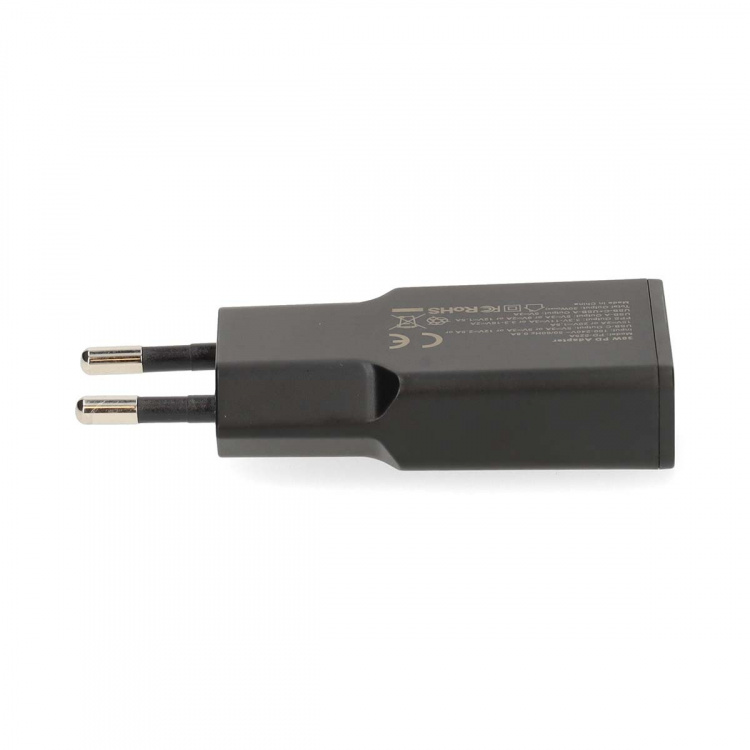 Nedis vegg lader | 20 W | GaN | PD3.0 | Hurtigladefunksjon | 1.5 / 2.0 / 2.22 A / 3.0 A | Antall utganger: 2 | USB-A / USB-C™ | USB Type-C ™ (løs) Kabel | 1.50 m | Automatisk Spenning Utvalg | Sort