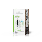 Nedis Strømkabel | DC Hun | F1 | Rett | Rett | Kobber | 2.00 m | Rund | PVC | Sort | Gift Box with Euro Lock