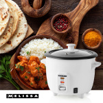 MELISSA Riskoker | 0,6 l | 300 W | Non stick-belegg | Avtakbar bolle | Dampkurv | Hold-varm-funksjon | Automatisk avstengning | Hvit MELISSA Riskoker | 0,6 l | 300 W | Non stick-belegg | Avtakbar bolle | Dampkurv | Hold-varm-funksjon | Automatisk avstengning | Hvit