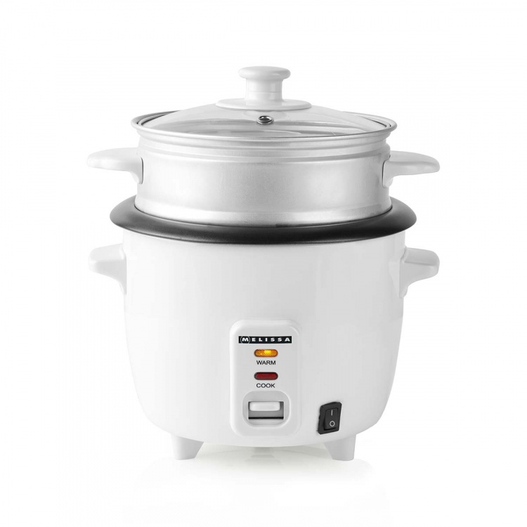 MELISSA Riskoker | 0,6 l | 300 W | Non stick-belegg | Avtakbar bolle | Dampkurv | Hold-varm-funksjon | Automatisk avstengning | Hvit MELISSA Riskoker | 0,6 l | 300 W | Non stick-belegg | Avtakbar bolle | Dampkurv | Hold-varm-funksjon | Automatisk avstengning | Hvit