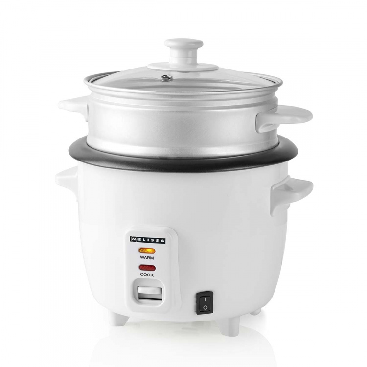 MELISSA Riskoker | 0,6 l | 300 W | Non stick-belegg | Avtakbar bolle | Dampkurv | Hold-varm-funksjon | Automatisk avstengning | Hvit MELISSA Riskoker | 0,6 l | 300 W | Non stick-belegg | Avtakbar bolle | Dampkurv | Hold-varm-funksjon | Automatisk avstengning | Hvit